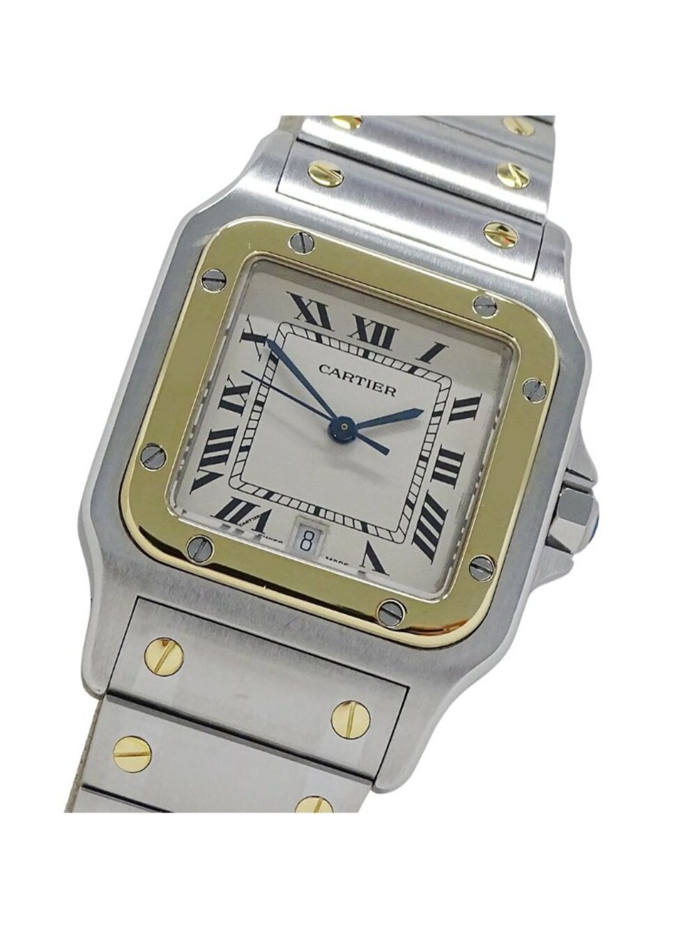 Cartier Watch Santos Galbee LM Date Quartz Stainless Steel Gold YG